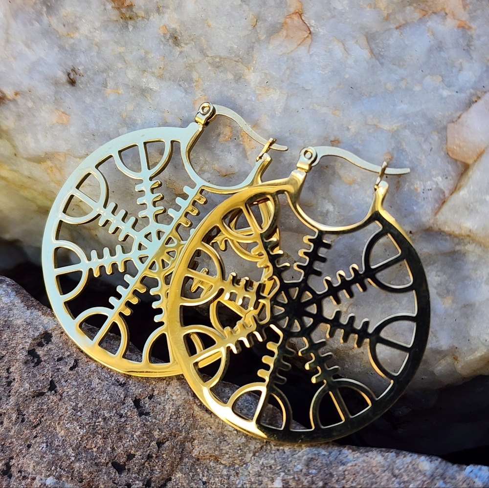 cult gaia 18K Gold plated Lightweight Earrings Textured Ark